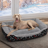 PaWz Pet Dog Cat Bed Deluxe Soft Cushion Lining Warm Kennel Black Bone XL PaWz