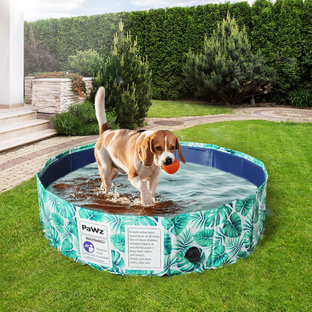 PaWz 100cm Portable Pet Swimming Pool Kids Dog Washing Bathtub Outdoor Foldable PaWz