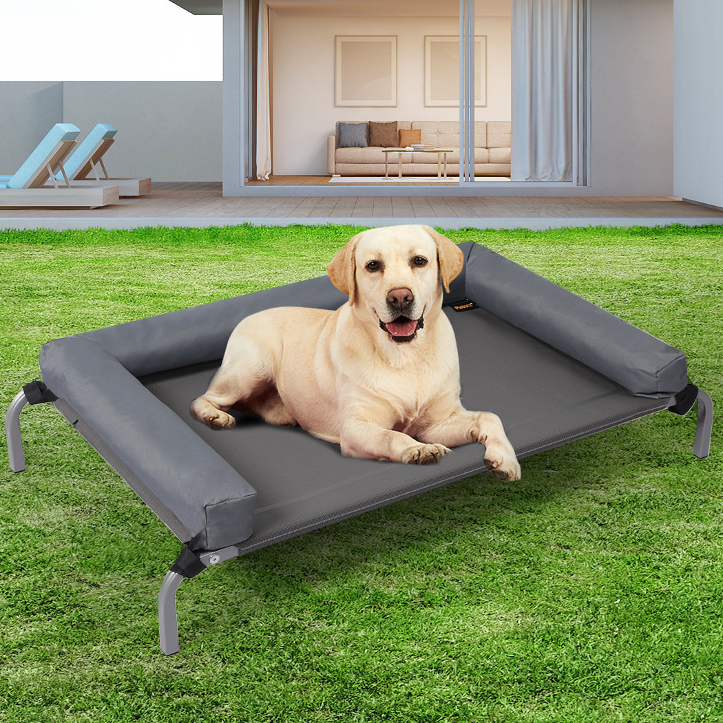 PaWz Elevated Pet Bed Dog Puppy Cat Trampoline Hammock Raised Heavy Duty Grey L PaWz