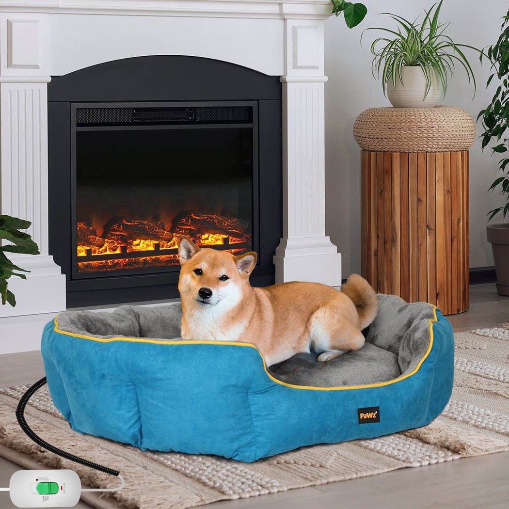 PaWz Electric Pet Heater Bed Heated Mat Cat Dog Heat Blanket Removable Cover M Petsleisure