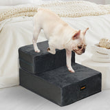 PaWz Dog Stairs Ramp Portable Climbing Ladder Washable Removable Cover 2 Steps PaWz