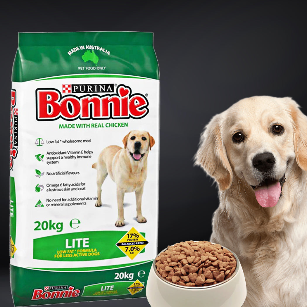 Bonnie Adult All Breed Real Chicken For Less Active Overweight Dry Dog Food 20kg Bonnie