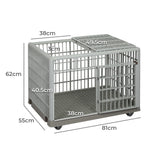 PaWz Dog Crate Pet Kennel Indoor Sturdy ABS Plastic Wheels Double Door M Petsleisure