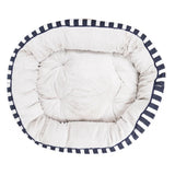 Mog & Bone Designer Reversible Dog Bed Navy Hamptons Stripe M Mog and Bone