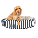 Mog & Bone Designer Reversible Dog Bed Navy Hamptons Stripe XL Mog and Bone