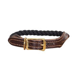 Mog And Bone Leather Brass Rope Collar Black