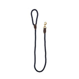 Mog And Bone Leather Brass Rope Lead (Navy)