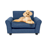 Pet Basic Pet Chair Bed Stylish Luxurious Sturdy Washable Fabric Blue 65cm Petsleisure