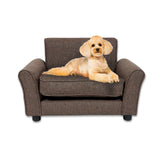 Pet Basic Pet Chair Bed Stylish Luxurious Sturdy Washable Fabric Brown 65cm Petsleisure