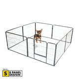 Pet Basic 8 Panel Pet Playpen Exercise Enclosure Cage Puppy Dog 80cm x 60cm Petsleisure