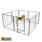 Pet Basic 8 Panel Pet Playpen Exercise Enclosure Cage Puppy Dog 80cm x 80cm Petsleisure