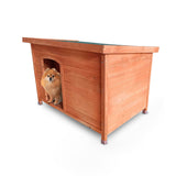 Pet Basic Dog Kennel Weather Resistant Timber Elevated Lift Top Roof 116cm Petsleisure