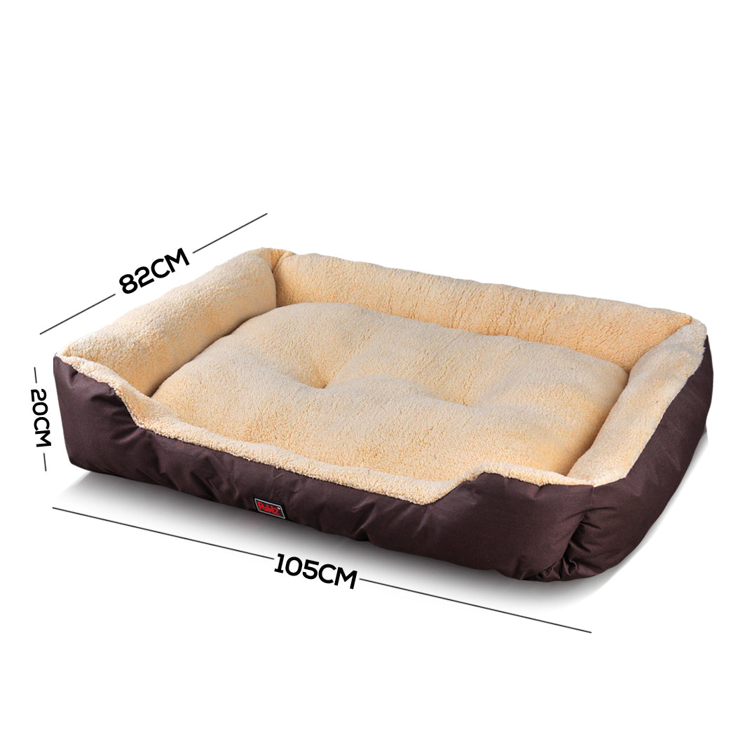 PaWz Pet Bed Mattress Dog Cat Pad Mat Cushion Soft Winter Warm 2X Large Brown PaWz