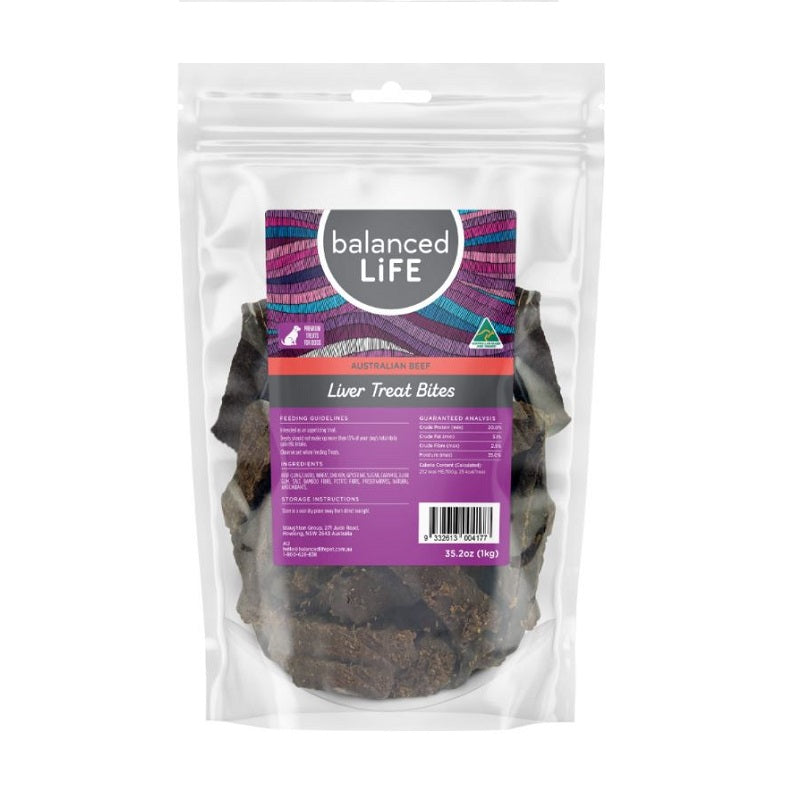 Balanced Life Beef Liver Treat Bites (1kg) Balanced Life