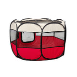 PaWz Pet Soft Playpen Dog Cat Puppy Play Round Crate Cage Tent Portable L Red PaWz