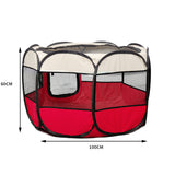 PaWz Pet Soft Playpen Dog Cat Puppy Play Round Crate Cage Tent Portable L Red PaWz