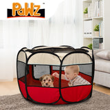 PaWz Pet Soft Playpen Dog Cat Puppy Play Round Crate Cage Tent Portable L Red PaWz