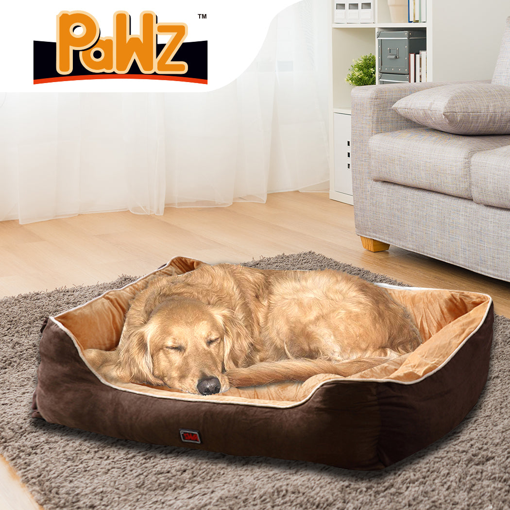 PaWz Pet Bed Mattress Dog Cat Pad Mat Puppy Cushion Soft Warm Washable 2XL Brown PaWz