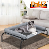 PaWz Heavy Duty Pet Bed Bolster Trampoline Dog Puppy Cat Hammock Mesh L Grey PaWz