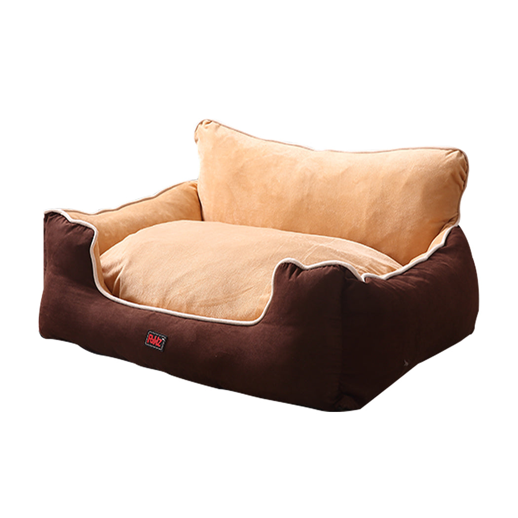 PaWz Pet Bed Dog Puppy Beds Cushion Pad Pads Soft Plush Cat Pillow Mat Brown L PaWz