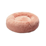 Pet Bed Cat Dog Donut Nest Calming Kennel Cave Deep Sleeping Pink M PaWz