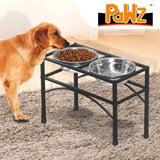 PaWz Dual Elevated Raised Pet Dog Puppy Feeder Bowl Stainless Steel Food Water Stand PaWz