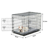 PaWz Pet Dog Cage Crate Metal Carrier Portable Kennel With Bed 30" PaWz