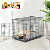 PaWz Pet Dog Cage Crate Metal Carrier Portable Kennel With Bed 30" PaWz