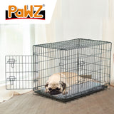 PaWz Pet Dog Cage Crate Metal Carrier Portable Kennel With Bed 30" PaWz