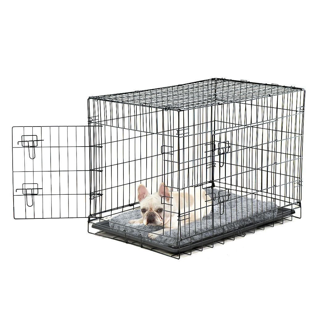 PaWz Pet Dog Cage Crate Metal Carrier Portable Kennel With Bed 42" PaWz