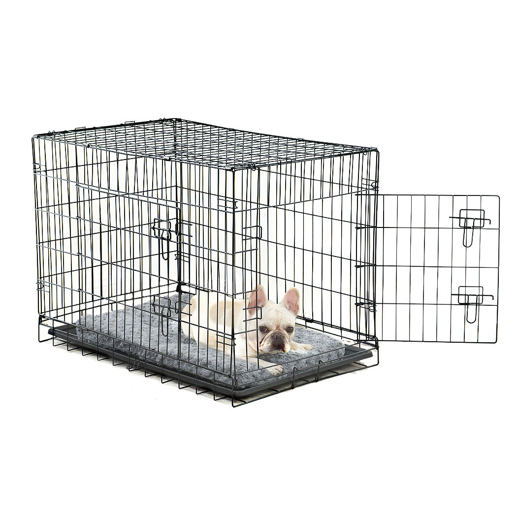PaWz Pet Dog Cage Crate Metal Carrier Portable Kennel With Bed 48" PaWz