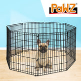 PaWz Pet Dog Playpen Puppy Exercise 8 Panel Fence Black Extension No Door 30" PaWz