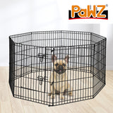 PaWz Pet Dog Playpen Puppy Exercise 8 Panel Enclosure Fence Black With Door 30" PaWz