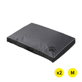 PaWz Pet Bed Mattress Dog Cat Pad Mat Summer Winter Cushion Pillow M Black (2 Pieces) PaWz