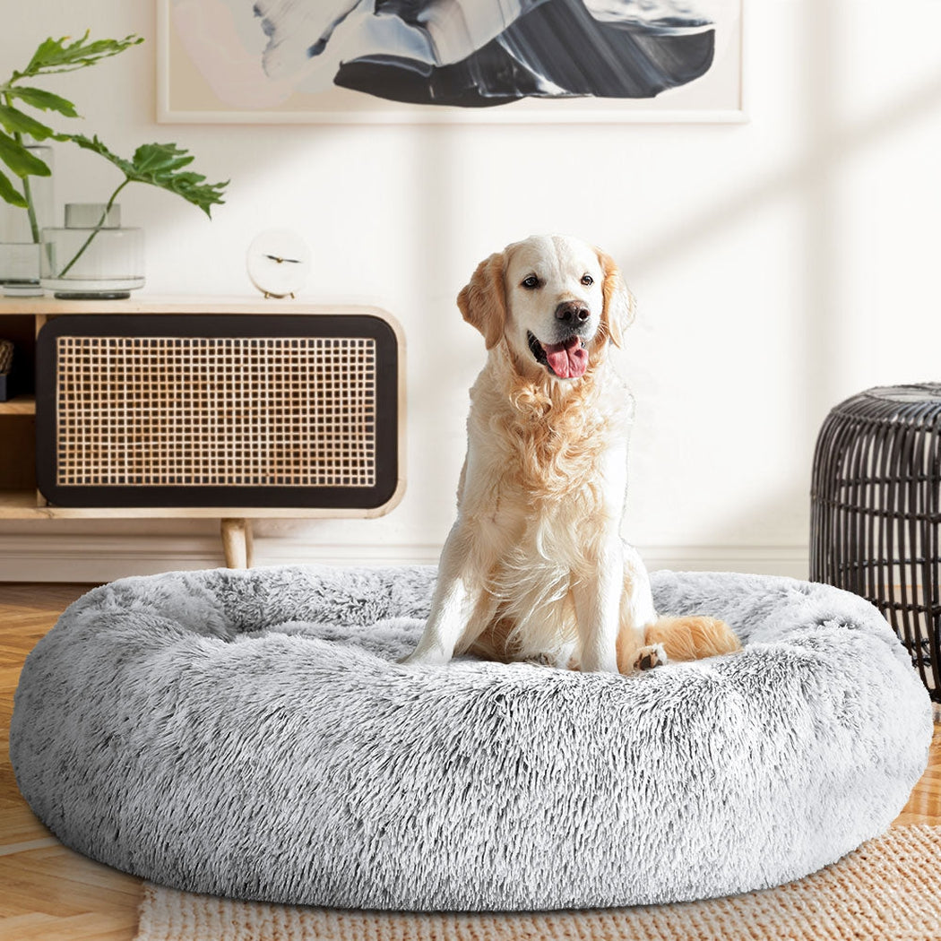 i.Pet Pet bed Dog Cat Calming Pet bed Extra Large 110cm Charcoal Sleeping Comfy Washable i.Pet