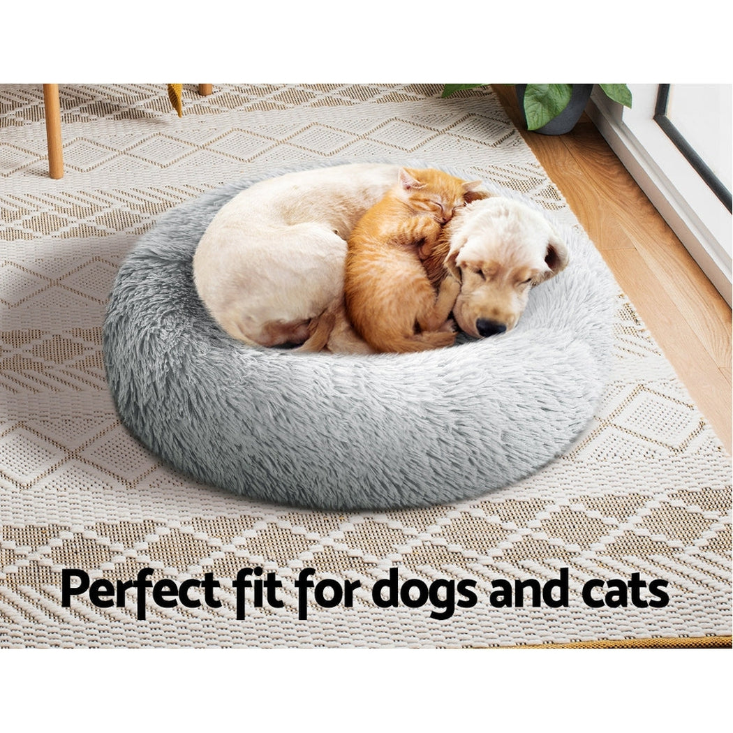 i.Pet Pet bed Dog Cat Calming Pet bed Small 60cm Light Grey Sleeping Comfy Cave Washable i.Pet