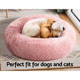 i.Pet Pet bed Dog Cat Calming Pet bed Medium 75cm Pink Sleeping Comfy Cave Washable i.Pet