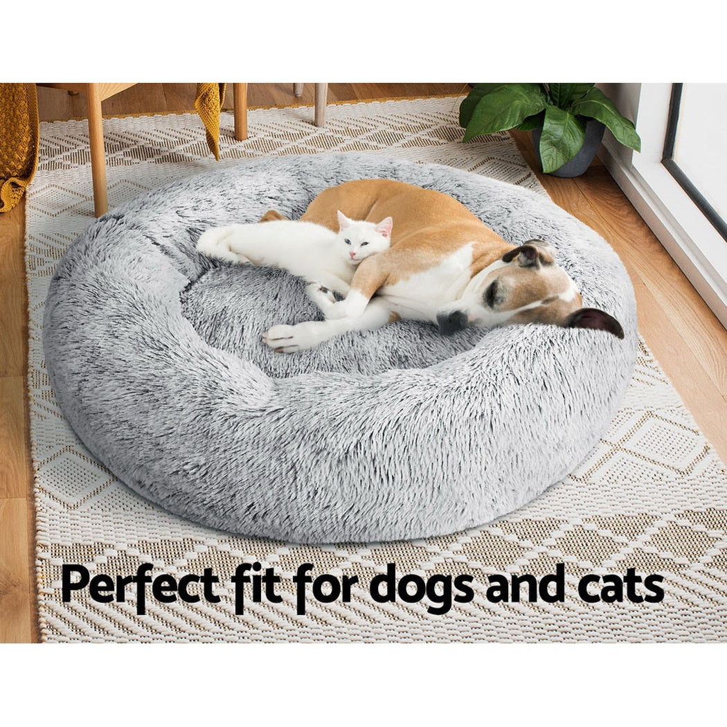 i.Pet Pet bed Dog Cat Calming Pet bed Large 90cm Charcoal Sleeping Comfy Cave Washable i.Pet