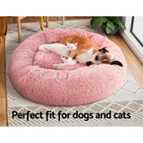 i.Pet Pet bed Dog Cat Calming Pet bed Large 90cm Pink Sleeping Comfy Cave Washable i.Pet