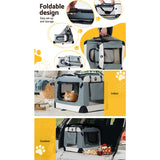 i.Pet Pet Carrier Large Soft Crate Dog Cat Travel Portable Cage Kennel Foldable i.Pet