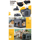 i.Pet Pet Carrier Soft Crate Dog Cat Travel Portable Cage Kennel Foldable Car M i.Pet