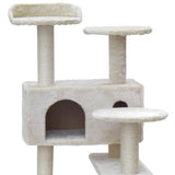 i.Pet Cat Tree 134cm Trees Scratching Post Scratcher Tower Condo House Furniture Wood Beige i.Pet