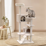 i.Pet Cat Tree 134cm Trees Scratching Post Scratcher Tower Condo House Furniture Wood Beige i.Pet