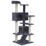 i.Pet Cat Tree 134cm Trees Scratching Post Scratcher Tower Condo House Furniture Wood Grey i.Pet