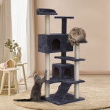 i.Pet Cat Tree 134cm Trees Scratching Post Scratcher Tower Condo House Furniture Wood Grey i.Pet