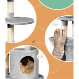 i.Pet Cat Tree Tower Scratching Post Scratcher Wood Condo House Toys Bed 123cm i.Pet