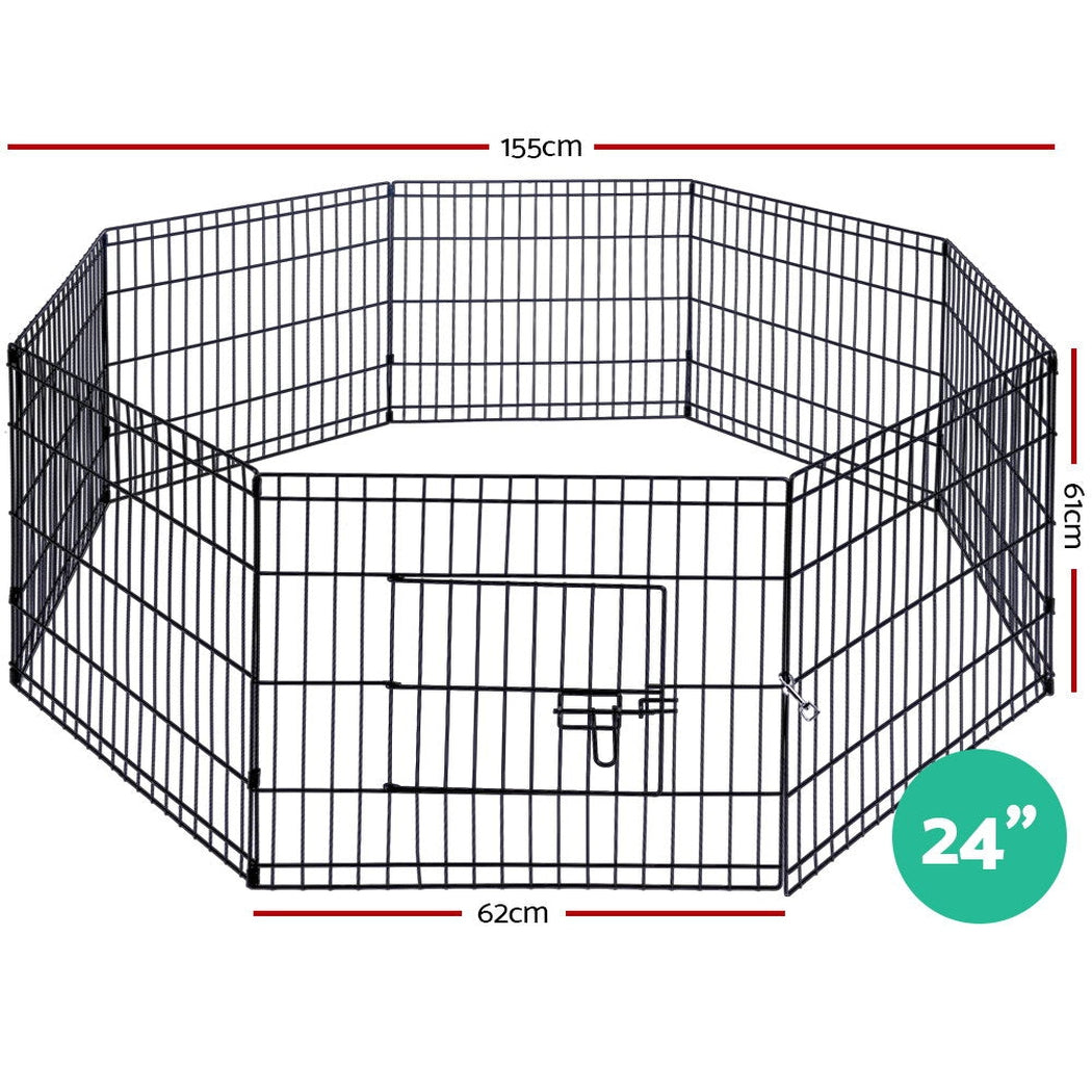 i.Pet 24" 8 Panel Pet Dog Playpen Puppy Exercise Cage Enclosure Play Pen Fence i.Pet
