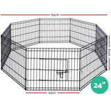 i.Pet 24" 8 Panel Pet Dog Playpen Puppy Exercise Cage Enclosure Play Pen Fence i.Pet