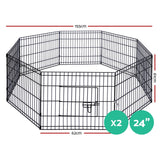 i.Pet 2X24" 8 Panel Pet Dog Playpen Puppy Exercise Cage Enclosure Fence Play Pen i.Pet