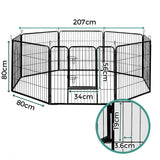 i.Pet 8 Panel Pet Dog Playpen Puppy Exercise Cage Enclosure Fence Play Pen 80x80cm i.Pet